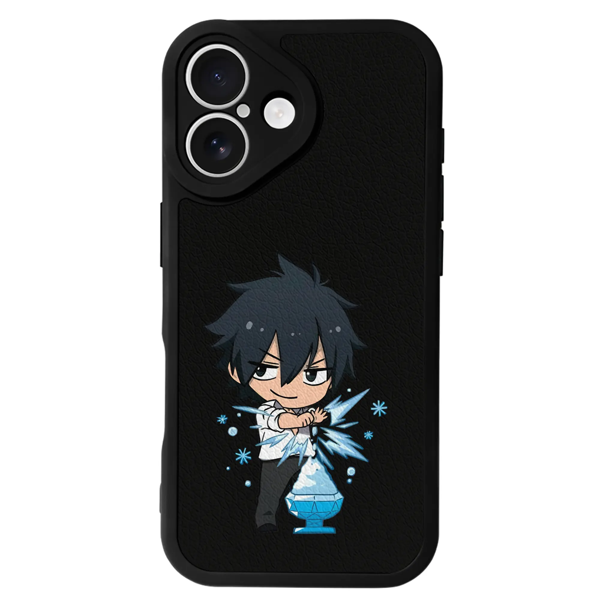 フェアリーテイル グッズ グレイ・フルバスター - IPhone 16シリーズ対応 ・ シリコンスマホケース ・ レザー調 ・ 高精度フィット ・ 耐衝撃 ・ ワイヤレス充電対応 ・ 精密カット